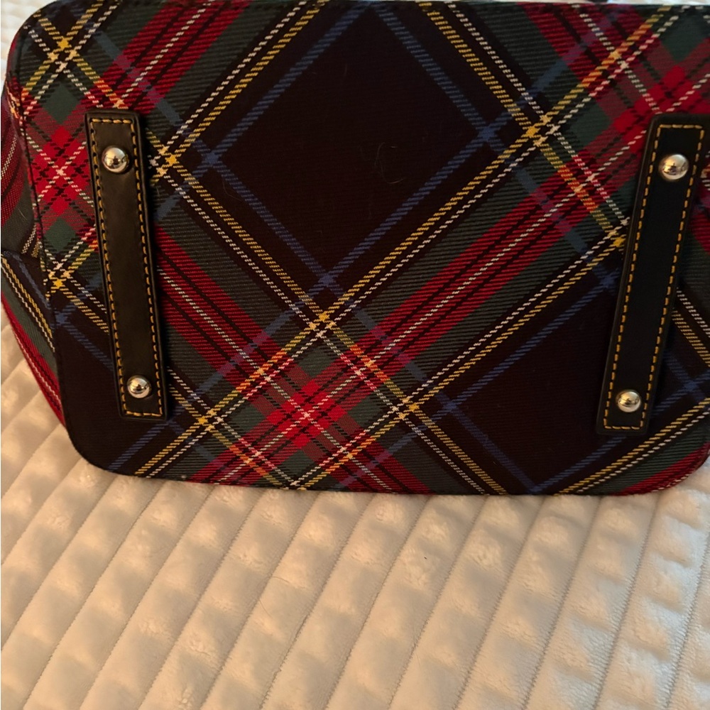 Dooney & Bourke Tartan Drawstring Bag - Red, Blue, Yellow - Picture 2 of 7
